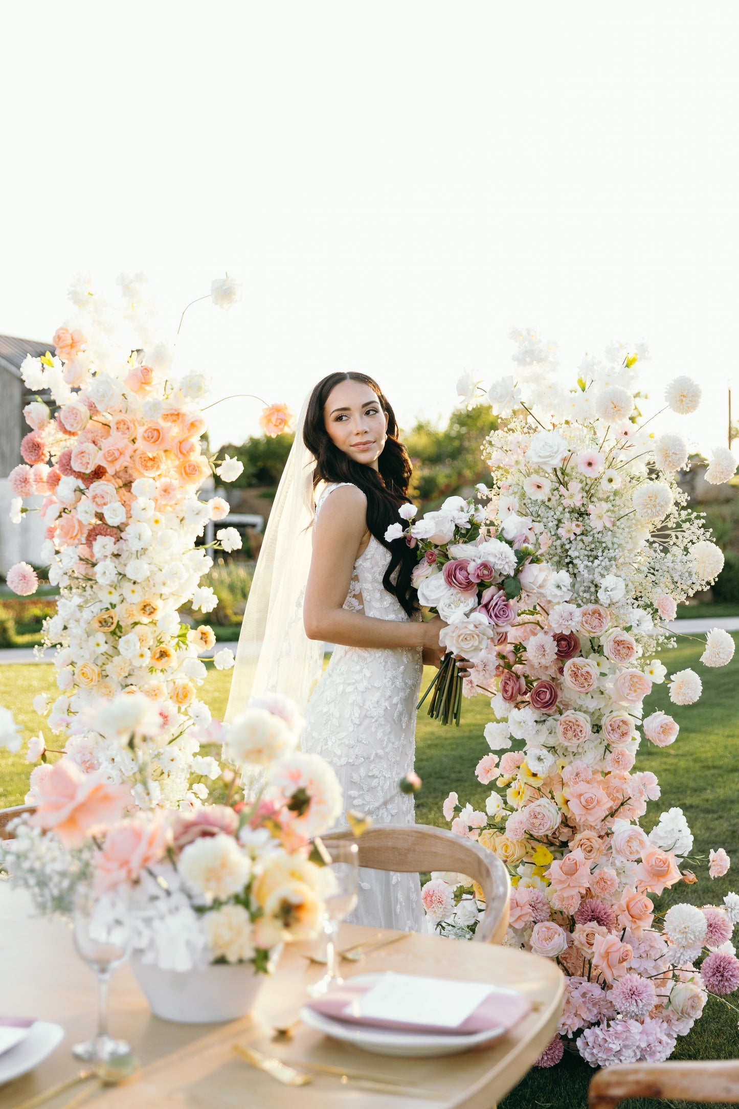 lilah-wedding-arch-bride-with-bouquet