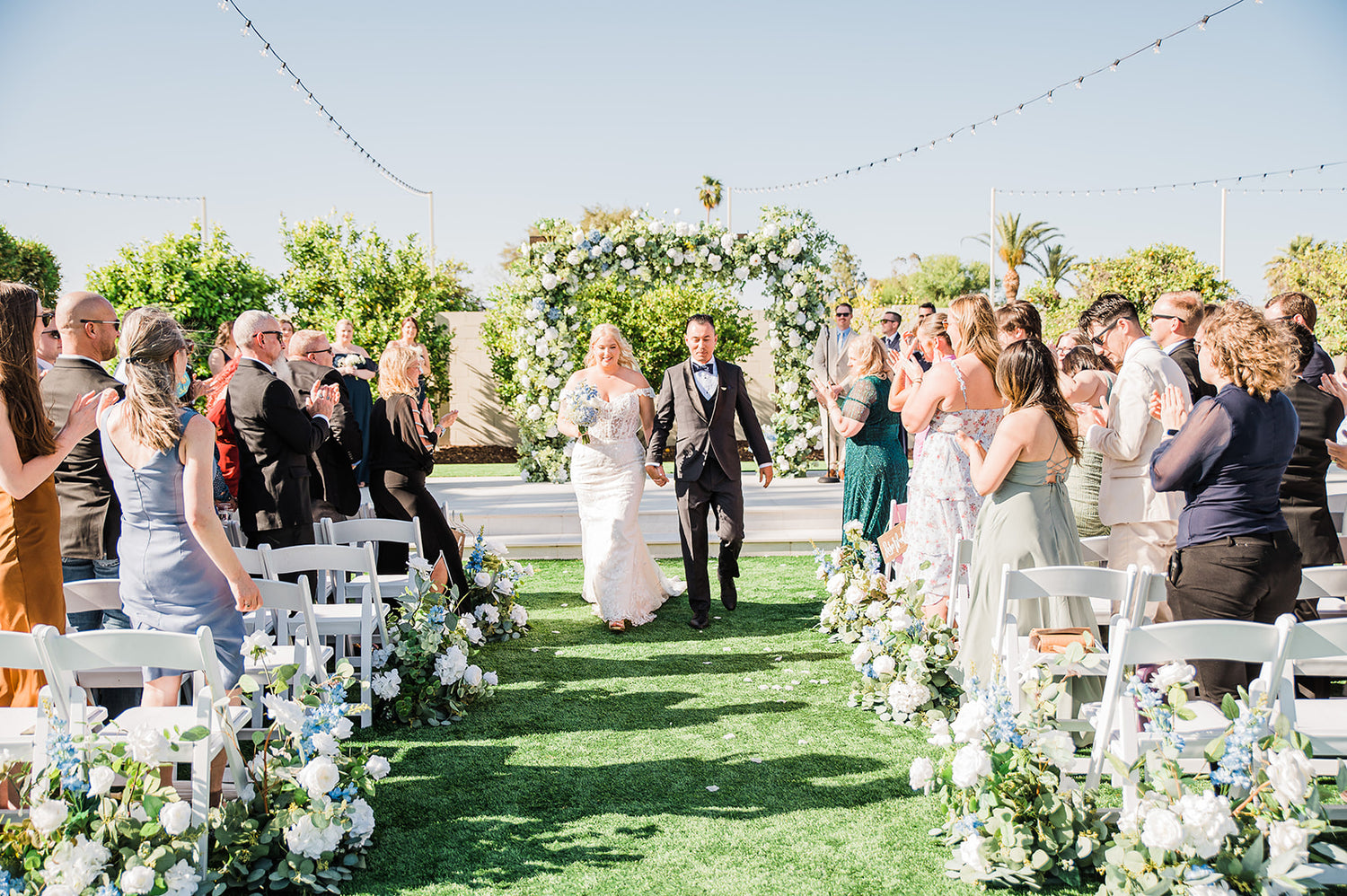 Decorative Wooden Arche and Wedding couple